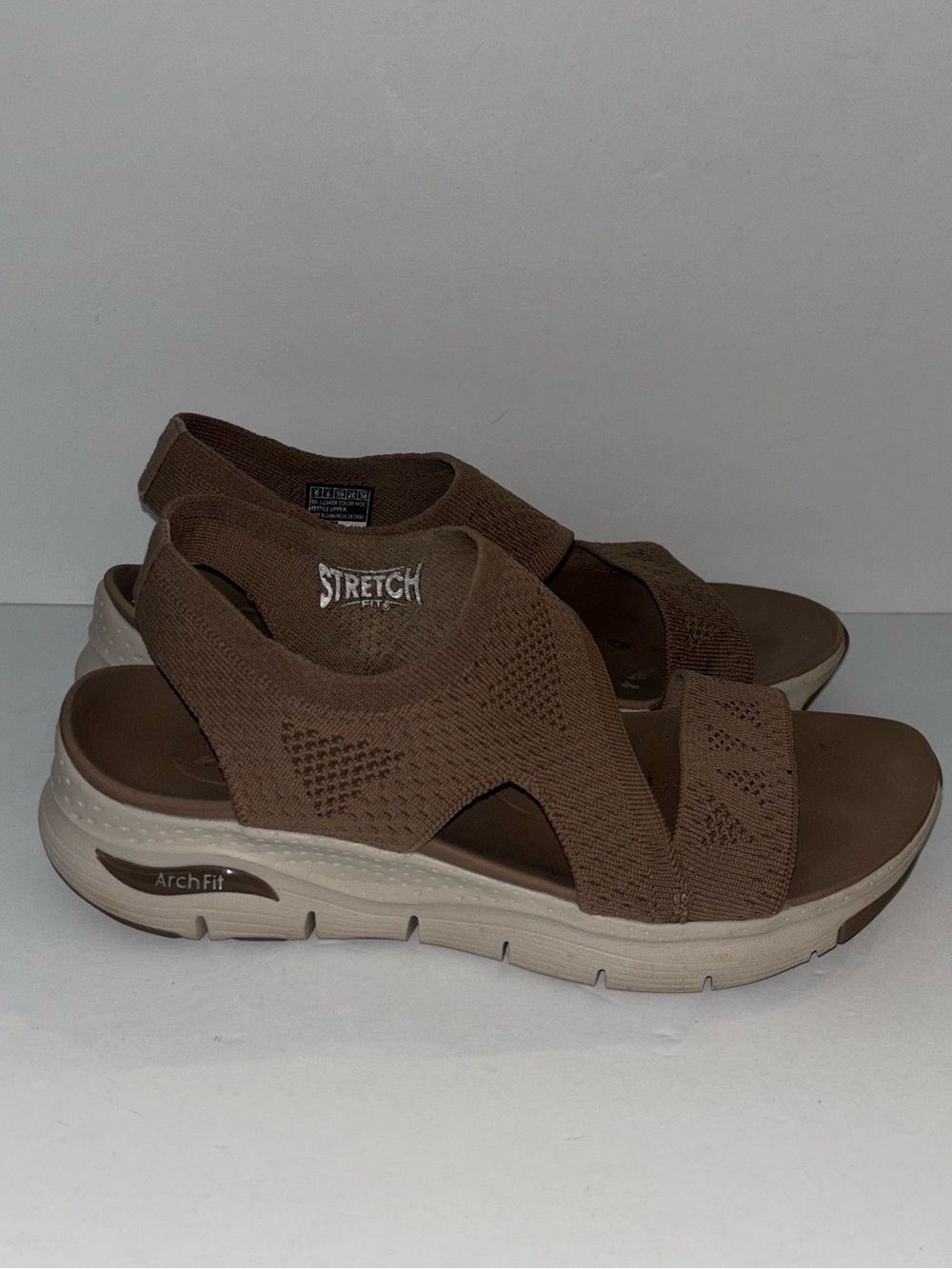 Skechers Cali Arch Fit Brightest Day Sandals Mocha Brown Women’s Sz 9 Stretchy